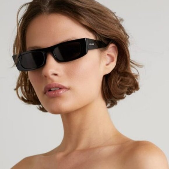NEW SL553 001 SAINT LAURENT SUNGLASSES WOMEN BLACK SQUARE EYEWEAR - Picture 1 of 6